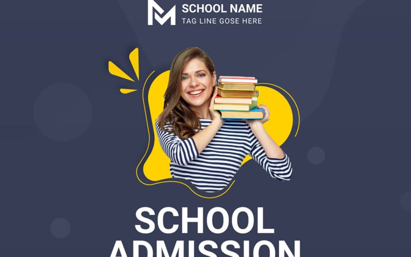 Admission Social Media Post Banner Template Corporate Identity