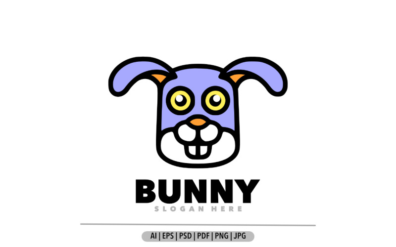 Bunny line simple mascot logo design Logo Template