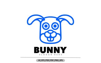 Bunny line symbol logo design