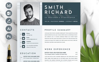 Creative Resume Template with Photo Modern Layout