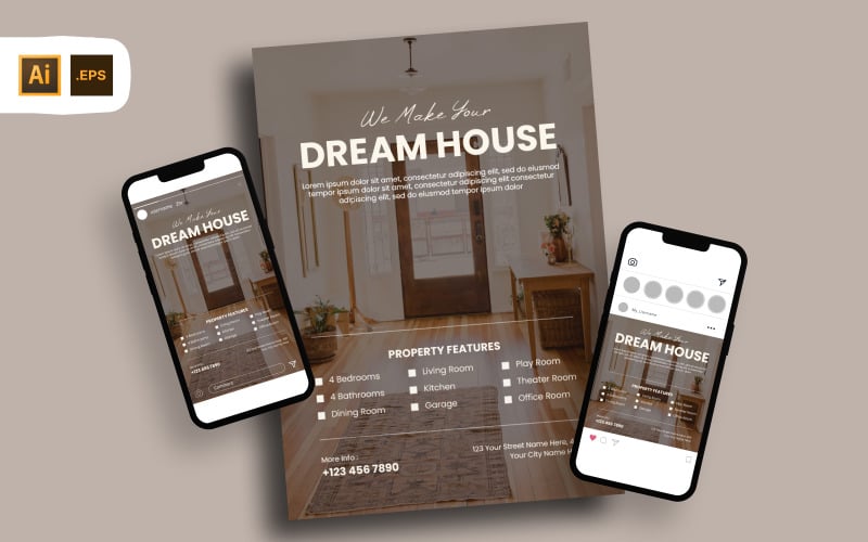 Dream House Advertisement Flyer Template Corporate Identity