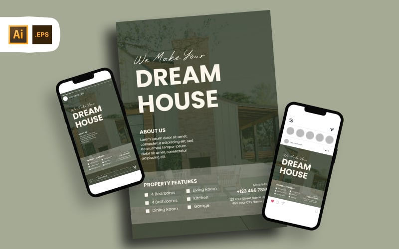 Dream House Real Estate Flyer Template Corporate Identity