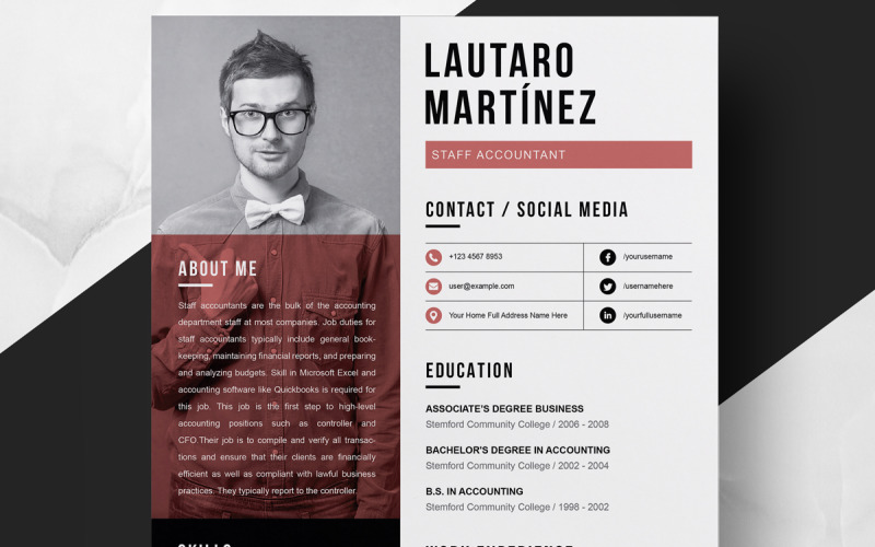 Modern Resume / MS Word Apple Pages CV Template Resume Template