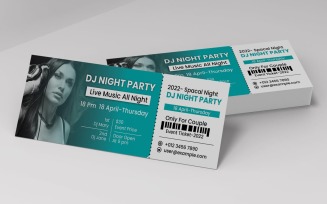 Party Even ticket Template Layout