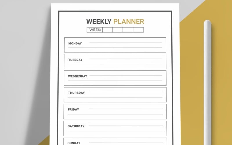 Printable Weekly Planner template layout Corporate Identity