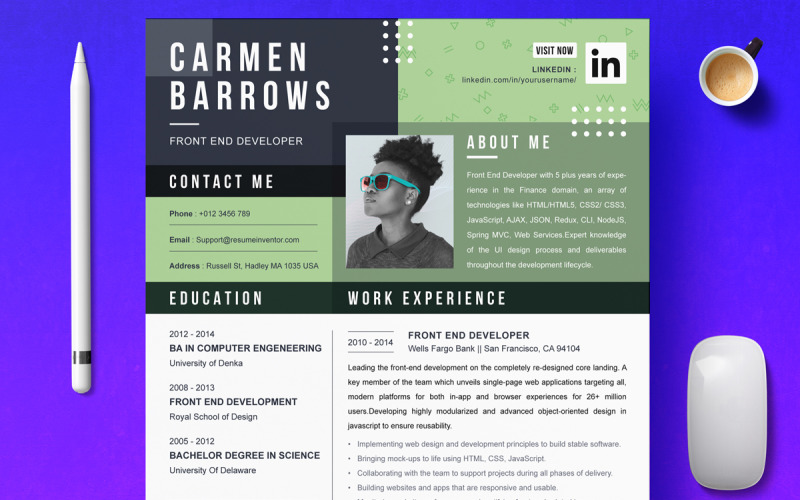 Professional Resume CV InDesign Template Resume Template