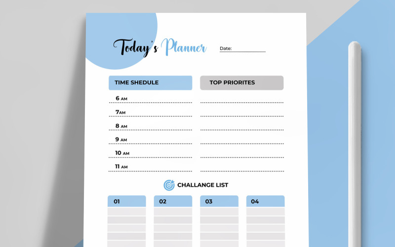 Todays Planner Template Layout Corporate Identity