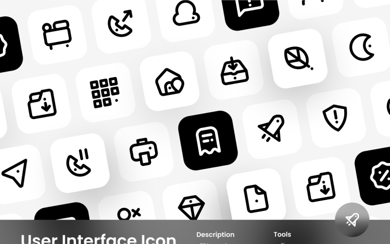 User Interface Icon Pack Outline Style Icon Set