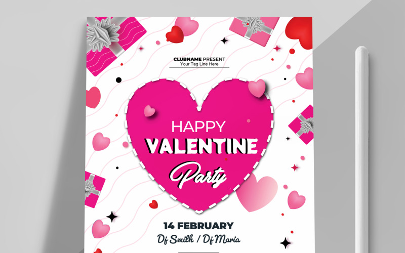 Valentine Party Flyer Template Layout Corporate Identity