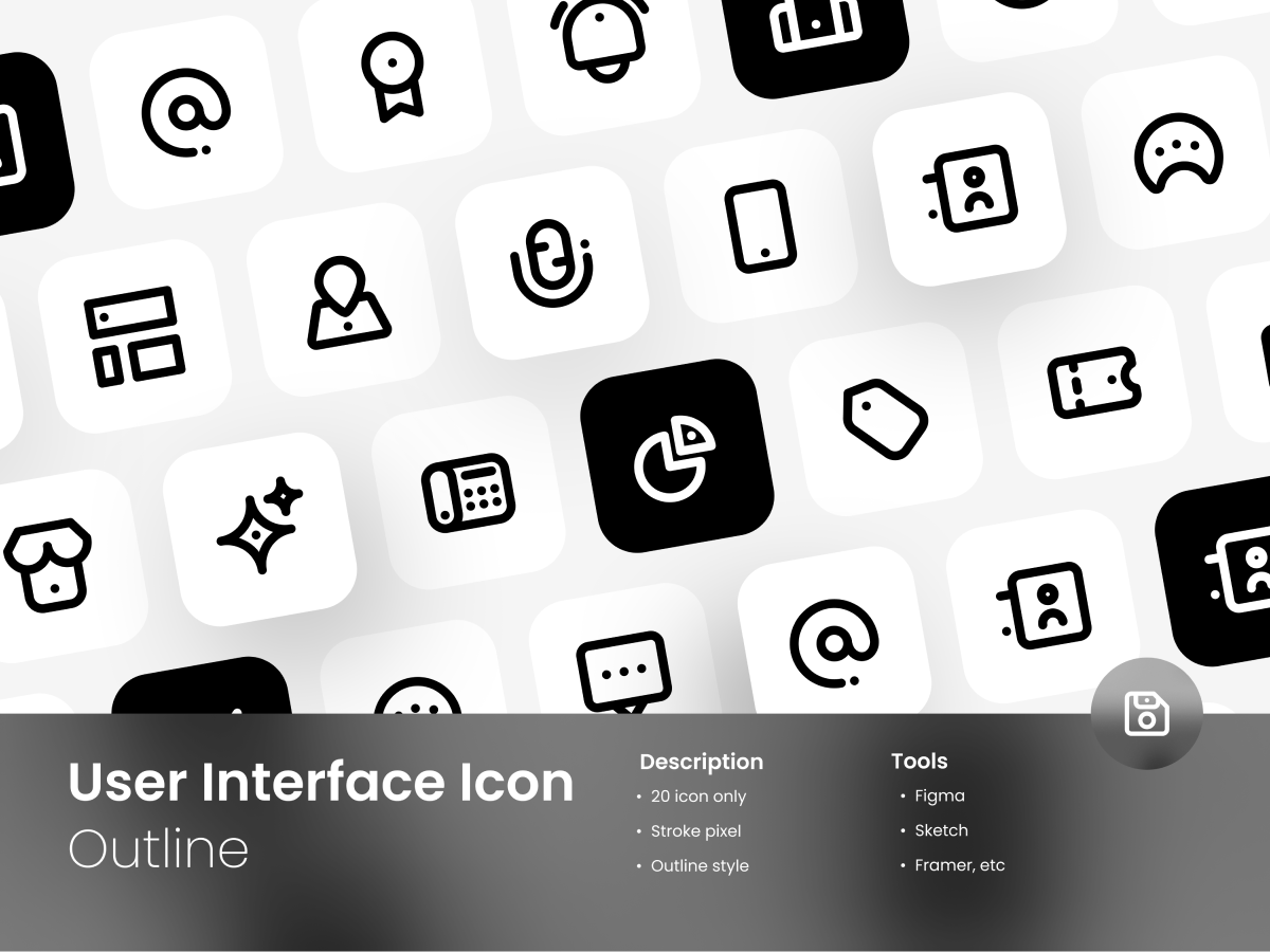 User Interface Icon Pack Spot Outline Style