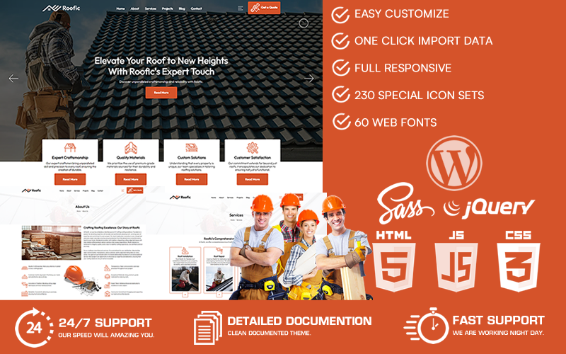 Roofic - Roofing Services WordPress Theme