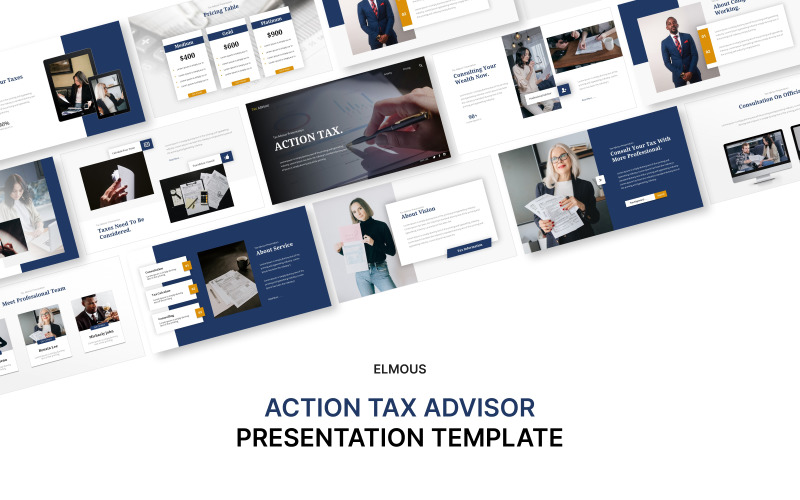 Action Tax Advisor Powerpoint Presentation Template PowerPoint Template