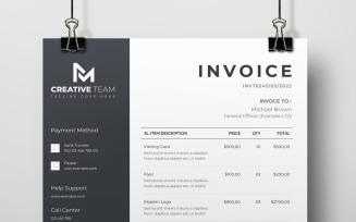 Black & white Invoice Template