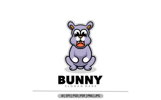 Bunny mascot design illustration logo template