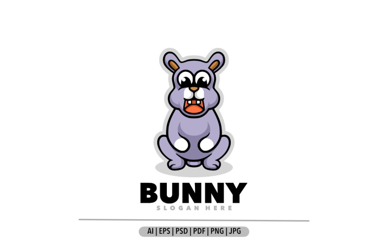 Bunny mascot design illustration logo template Logo Template