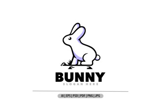 Bunny simple mascot logo design illustration