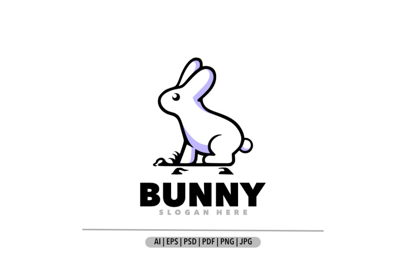 Bunny simple mascot logo design illustration Logo Template