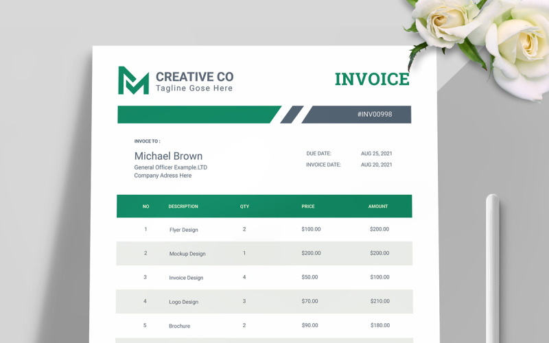 Creative Invoice Templates Corporate Identity