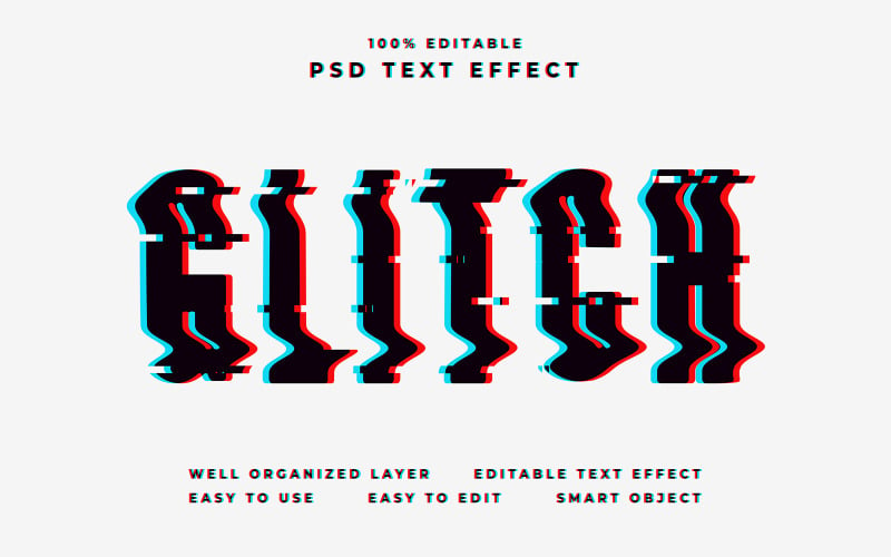 Glitch Editable Text Effect Illustration