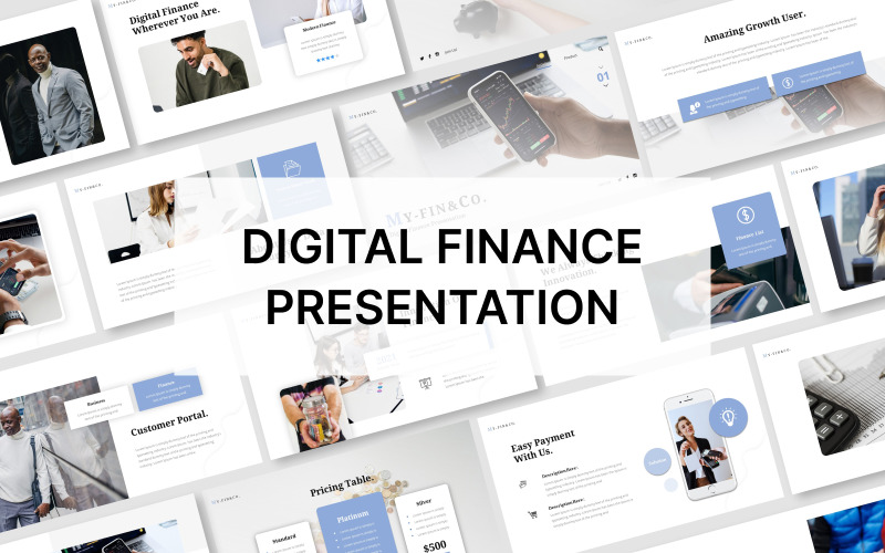 My-Fin&Co - Digital Finance Powerpoint Presentation Template PowerPoint Template