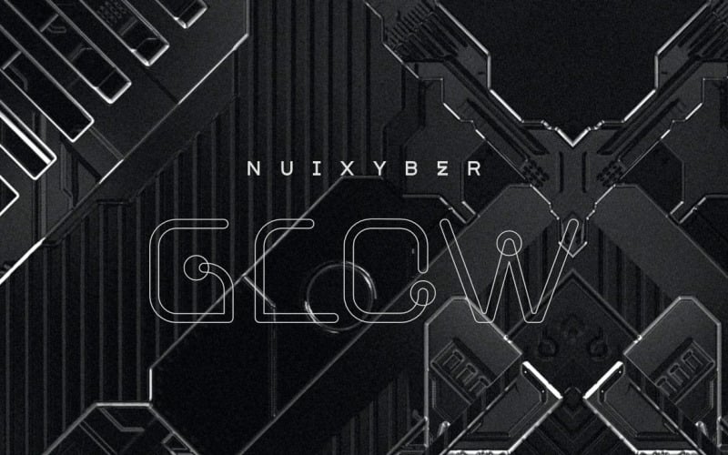 Nuixyber Glow digital font Font