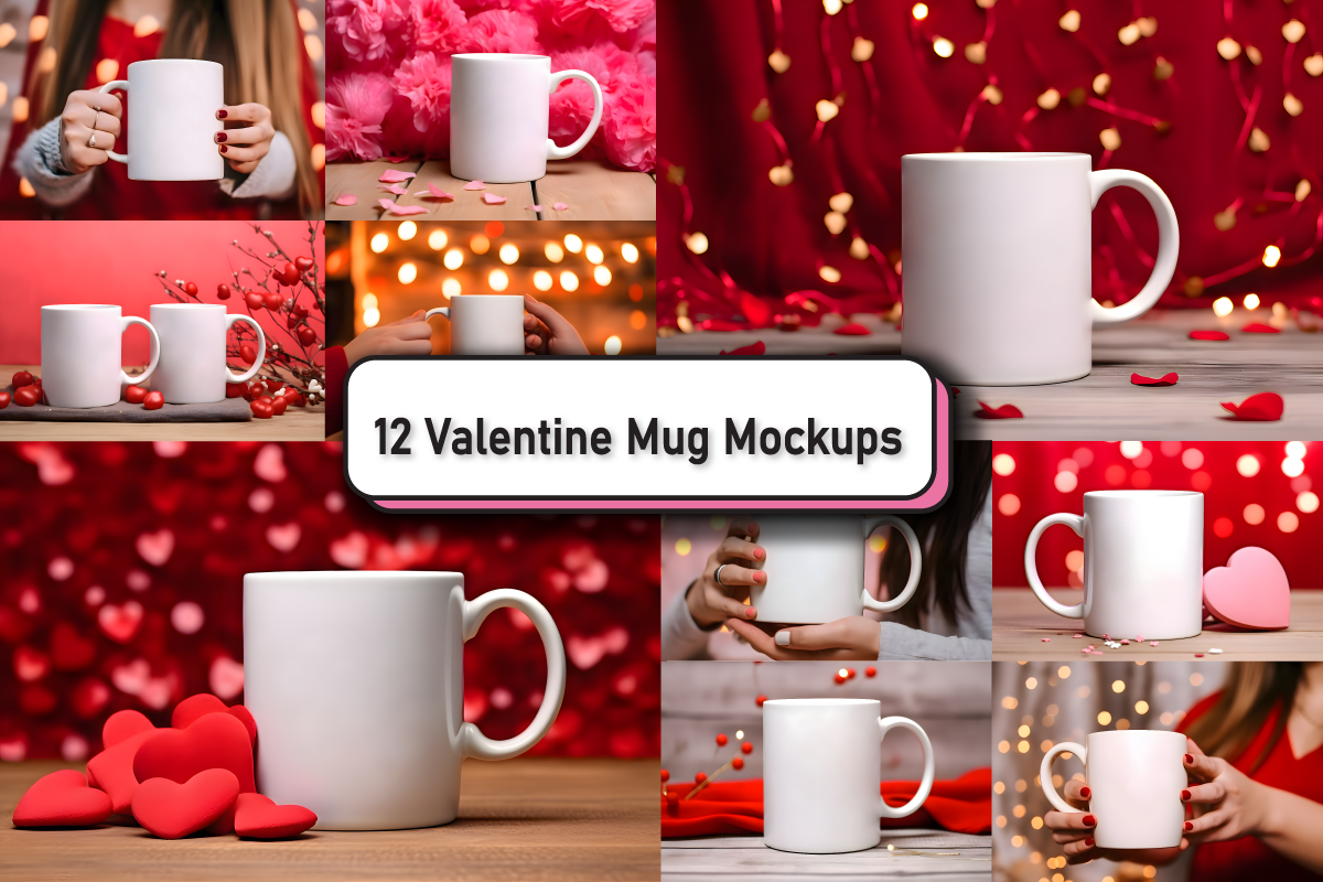 Valentines Day Mug Mockup Bundle