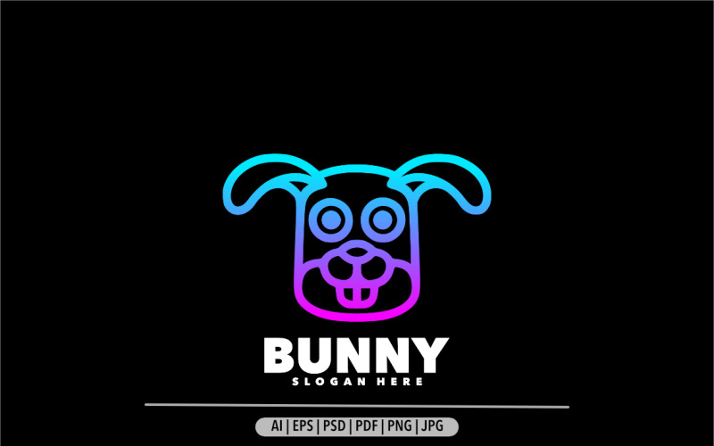 Bunny line gradient logo design Logo Template