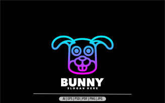 Bunny line gradient logo design