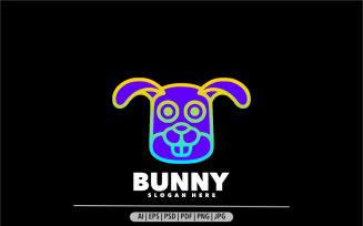 Bunny line gradient logo simple design