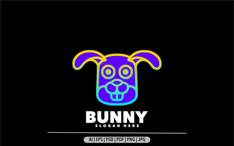 Bunny line gradient logo simple design Logo Template