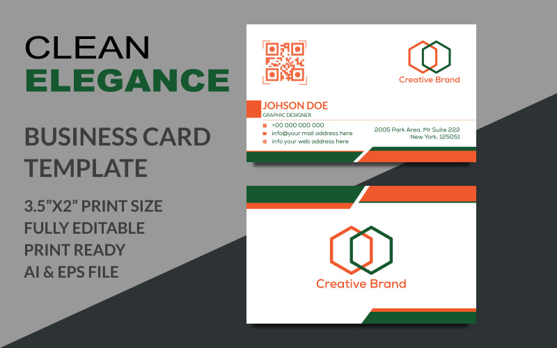 Clean Elegant Business Card Template Corporate Identity