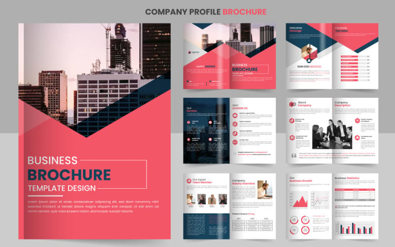 Corporate company profile brochure template design concept Illustration