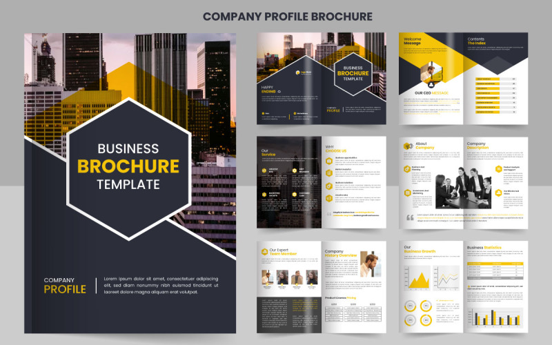Corporate company profile brochure template design idea Illustration
