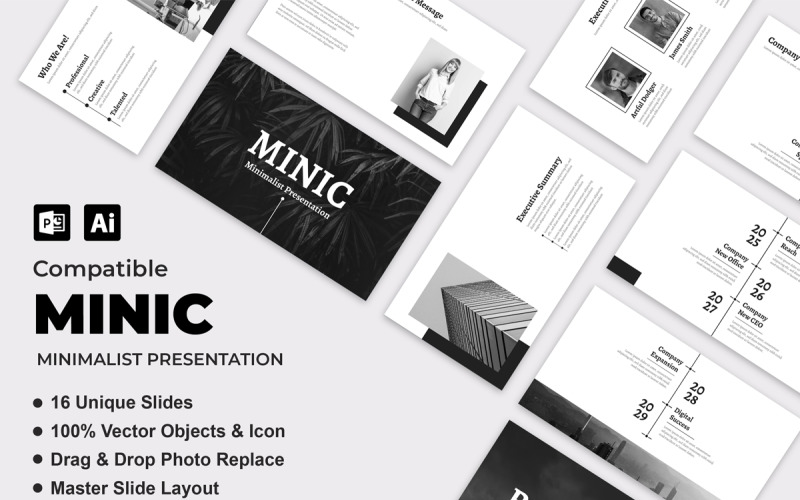Corporate Minimal Presentation Template Layout PowerPoint Template