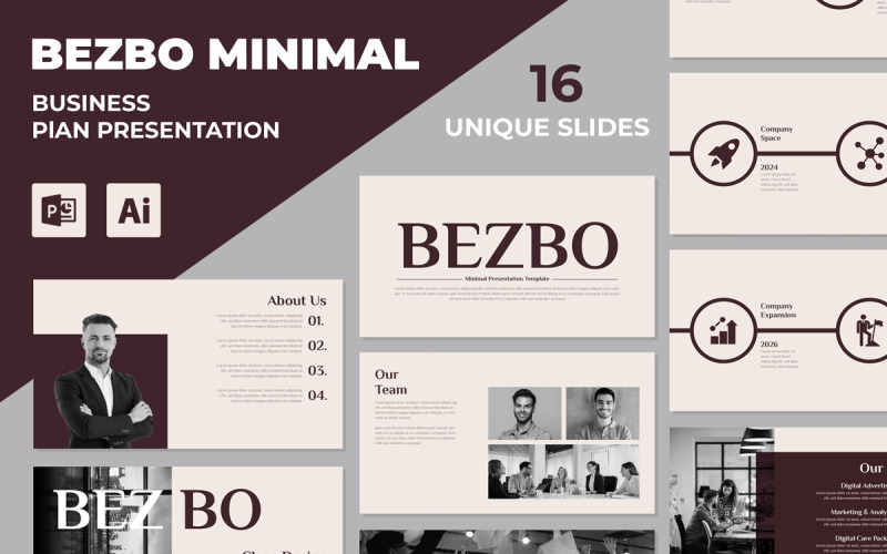 Minimal Presentation Template Design Layout PowerPoint Template