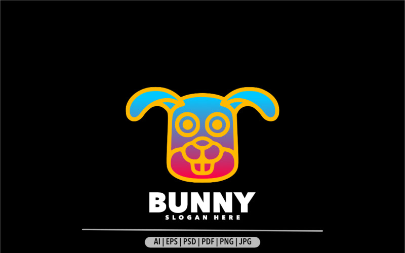 Rabbit gradient design logo template Logo Template