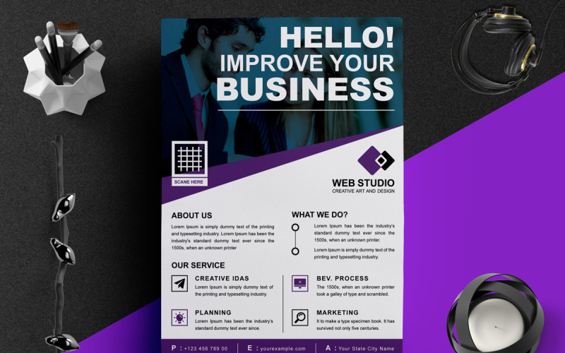 Simple Business Flyers Template Corporate Identity