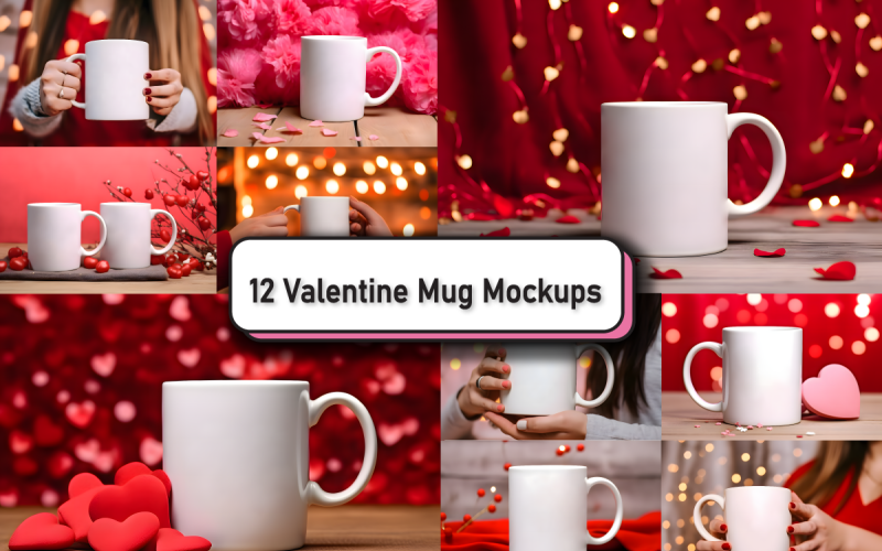 Valentines Day Mug Mockup Bundle Product Mockup