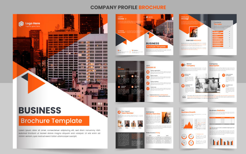 Vector corporate company profile and brochure template design idea Illustration