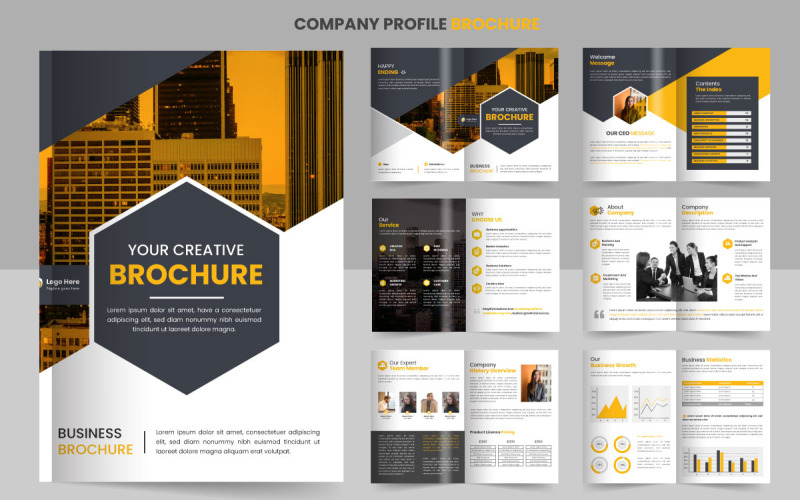 Vector corporate company profile brochure template design concept Illustration