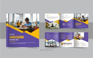 Back to school square trifold brochure design or Education Prospectus Brochure