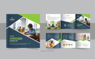 Back to school square trifold brochure template or Education Prospectus Brochure layout