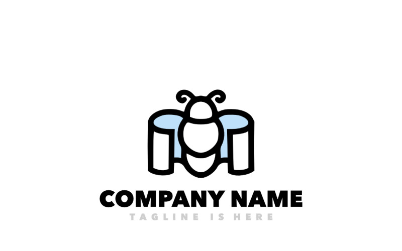Bee paper symbol logo design Logo Template
