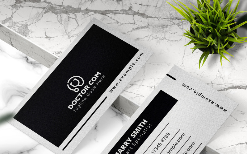Black and White Business Card Template Corporate Identity
