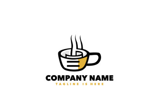Coffee paper logo design template