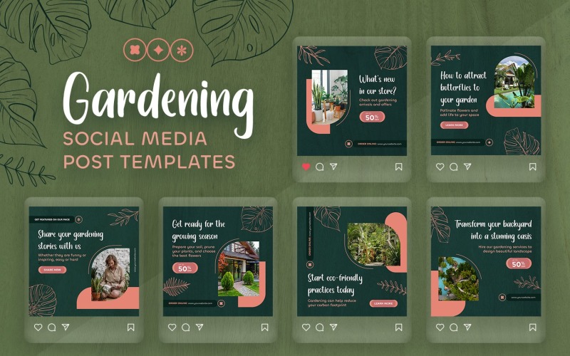 Gardening and Ecology Post Templates Social Media