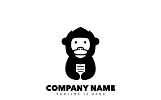Monkey paper logo design template