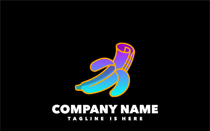 Paper banana gradient logo design template Logo Template