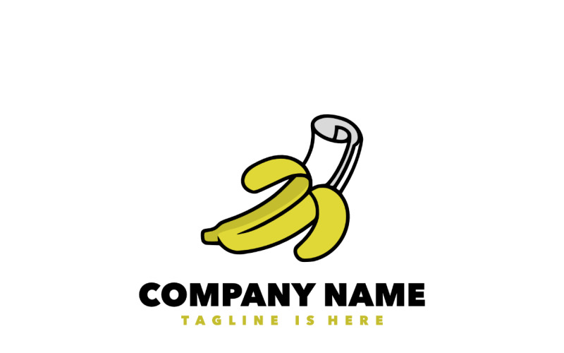 Paper banana simple mascot logo design Logo Template