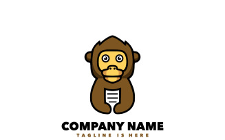 Paper monkey logo design mascot cartoon